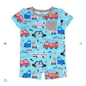 Little Sleepies Pocket shorty Romper ‘to the rescue’